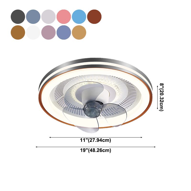 Metal Round Ceiling Fan Light Modern-Style LED Ceiling Mounted Light