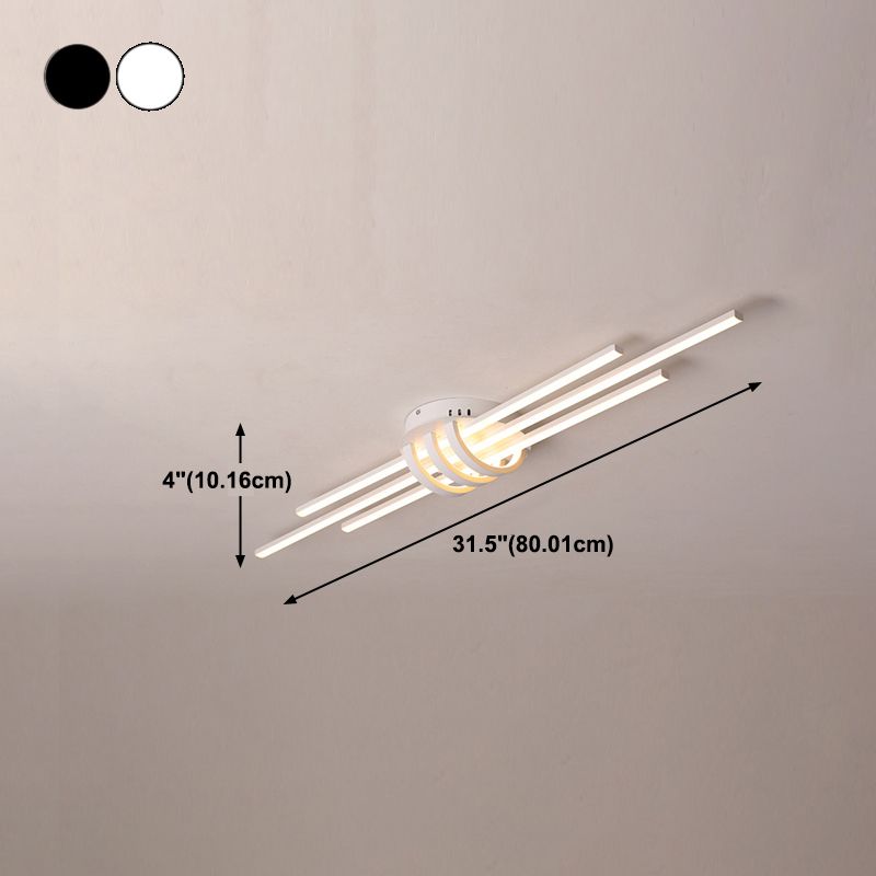 Lámpara de luz de descarga contemporánea lineal 6 lámparas de montaje de lavado de metal ligero