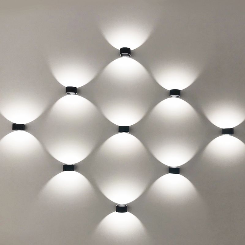 Half Cylinder Metal Wall Light Modern Style 2 Lights Wall Mounted Light Fixture