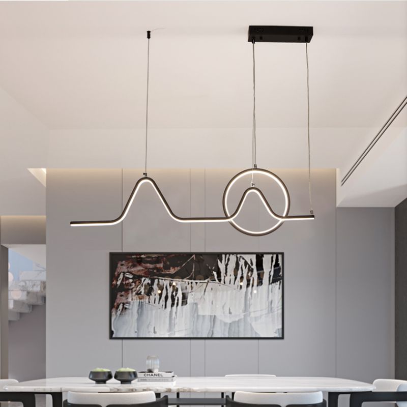 Moderne Geometry Island-Leuchten 2-Kopf-Restaurant Hanging Lamps mit Acrylschatten