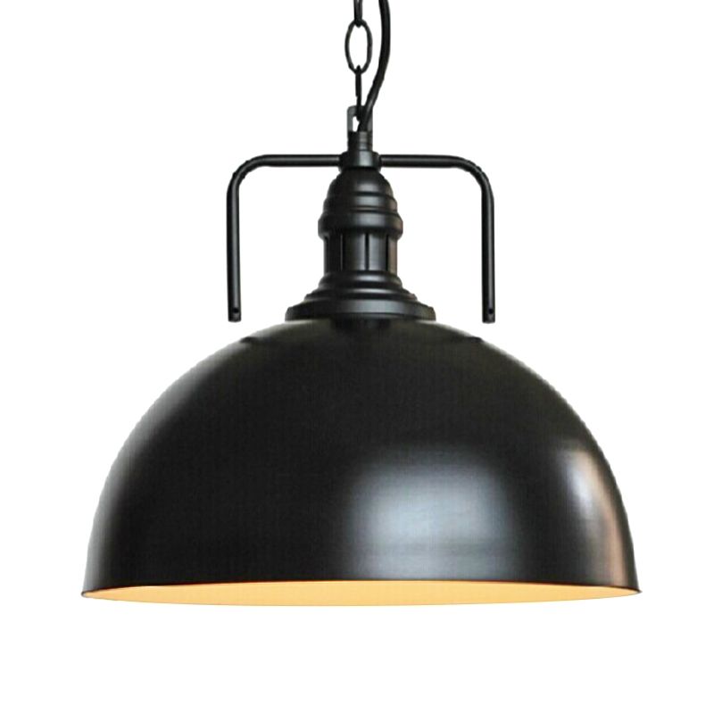 Warehouse Dome Hanging Light Kit 1-Light Metallic Suspension Lamp with Swivel Joint