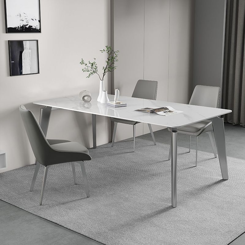 Sintered Stone Top White Table for Restaurant Modern Kitchen Table with 4 Legs