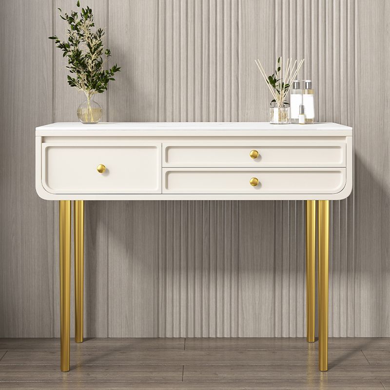 3/5 Storage Drawers Make-up Vanity Solid Wood and Stone Dressing Table