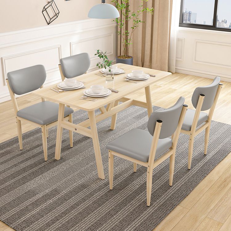 Silla lateral casera escandinava tapizada con respaldo abierto Silla de comedor individual de metal