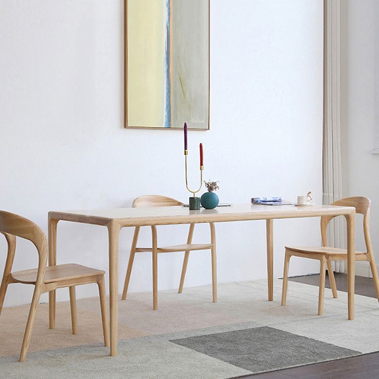 Solid Wood Dinette Set Modern Style 1/4/5/6 Pcs Dining Set with Rectangle Table