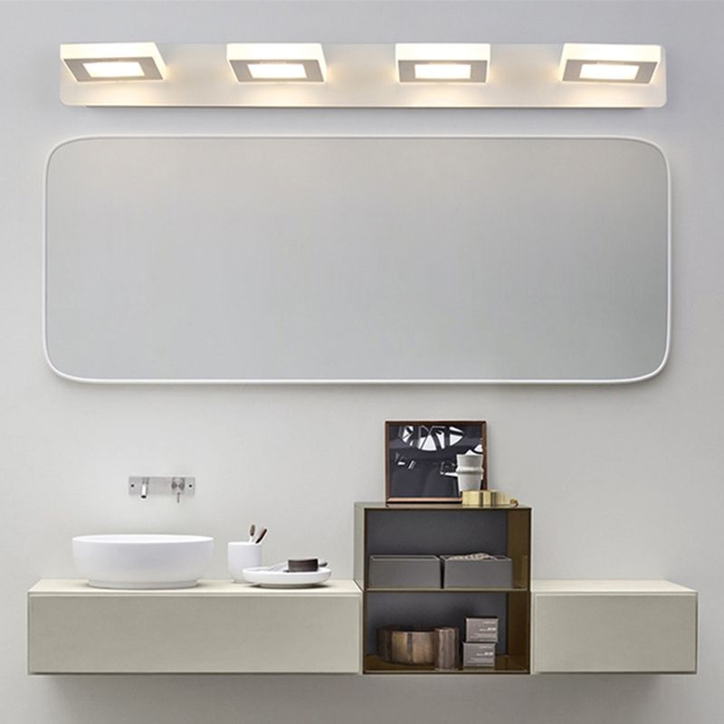 Metal Geometric Wall Mount Lighting Modern Multi Lights Mirror Wall Light Fixture in White