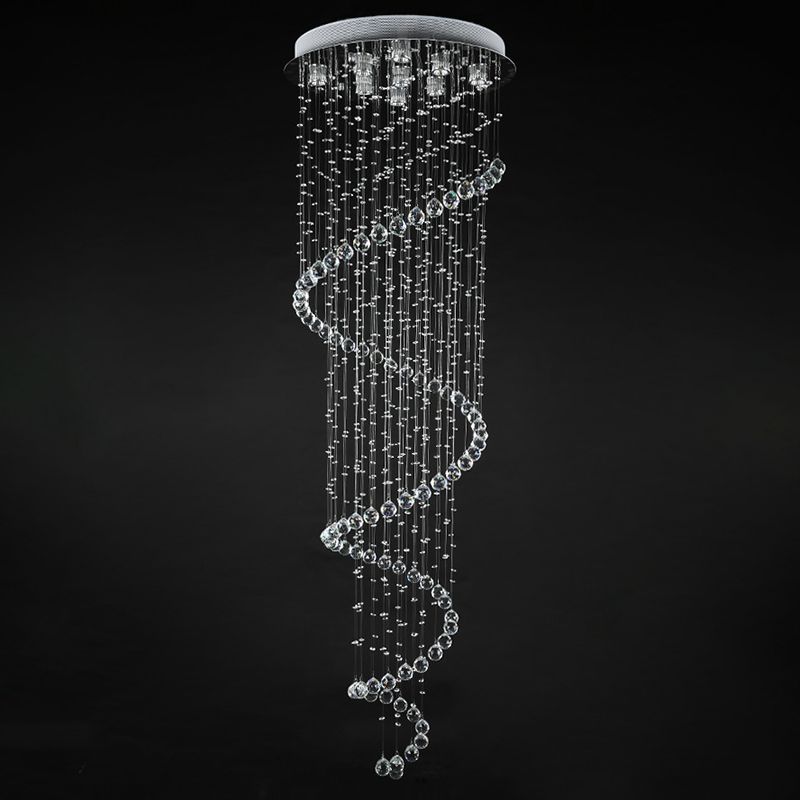 Droplet Hanging Light Fixtures Modern Simplicity Stainless Steel Ceiling Pendant for Stairwell