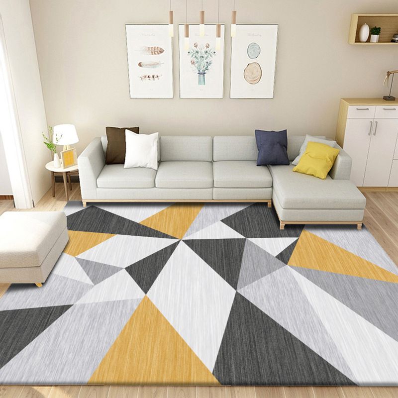 Modern Geometric Indoor Rug Leisure Patchwork Area Rug Polyester Carpet for Living Room