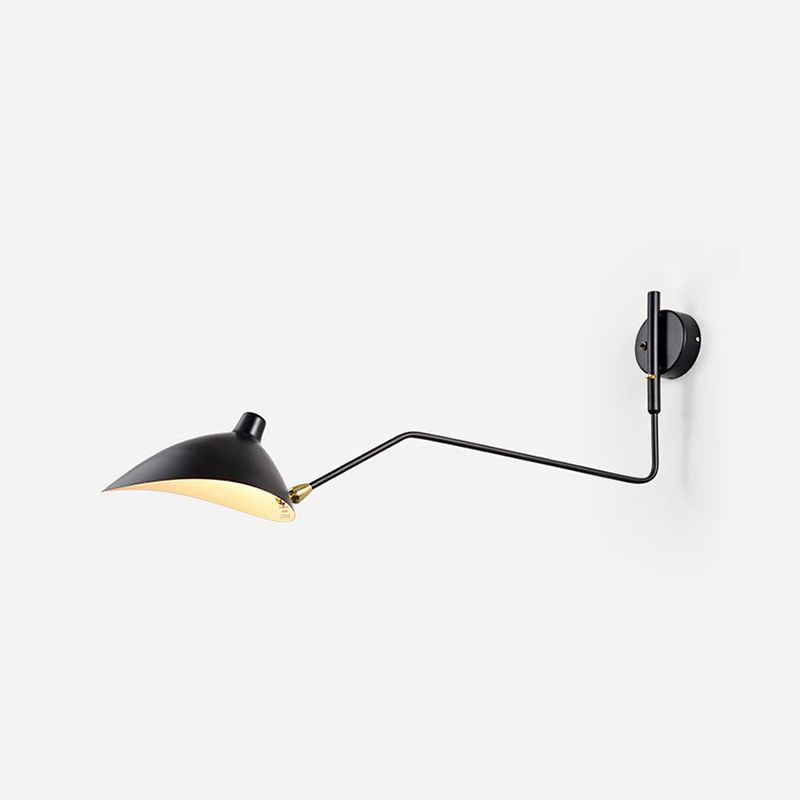 Nordic Metal Wall Light Cap Shape Swing Arm Wall Sconce for Living Room