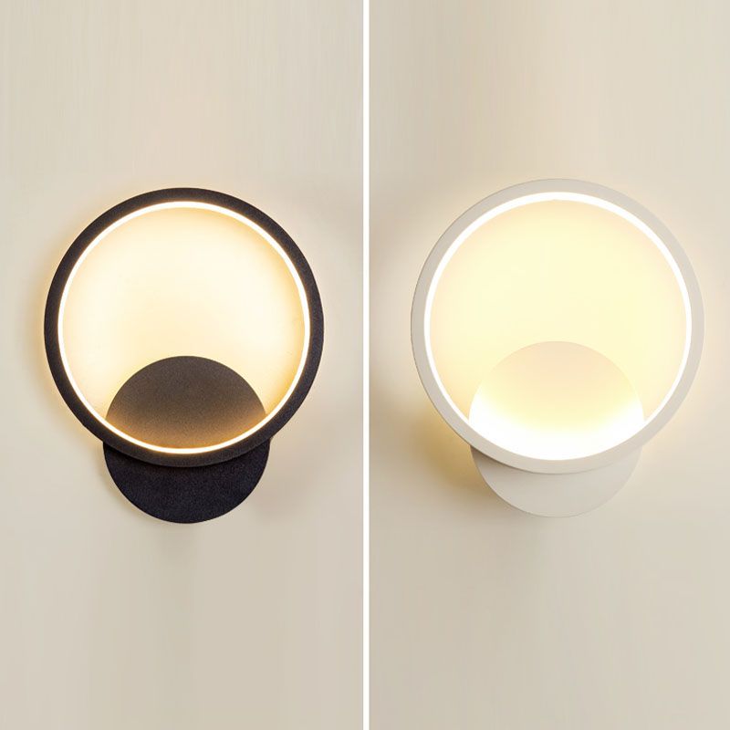 Simple Circle Shade Wall Sconce Light Acrylic Linear Sconce Light Fixture for Bedroom