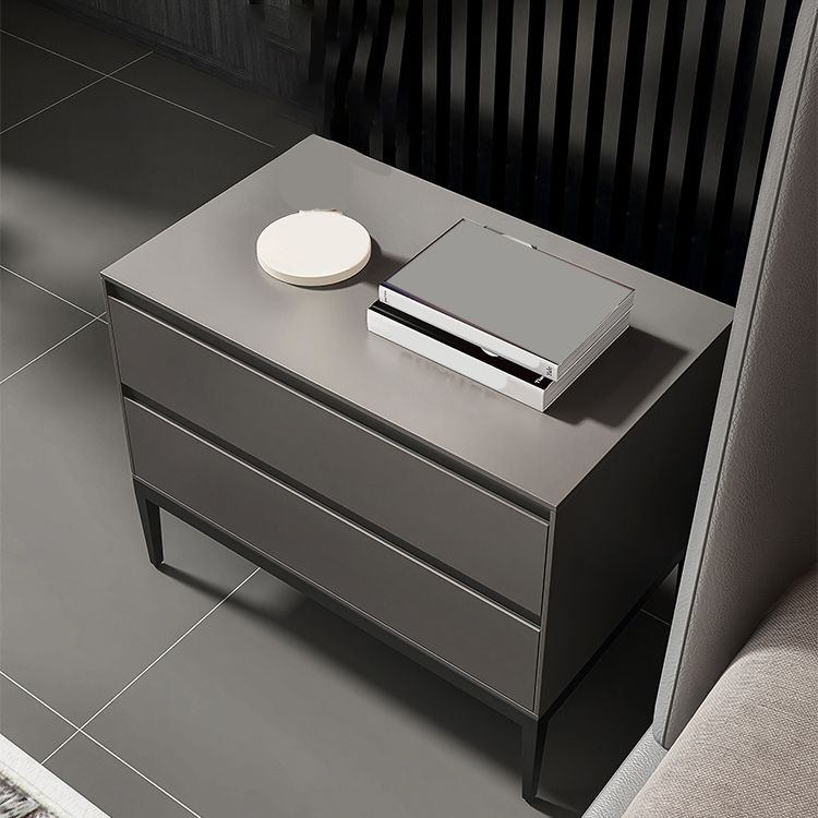 Drawer Storage Bed Night Table Contemporary Solid Wood Nightstand 2 Drawer