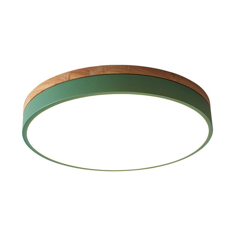 Circular Flush Mount Modern Metal 12"/16"/19.5" Wide LED Green Close to Ceiling Lighting with Acrylic Diffuser
