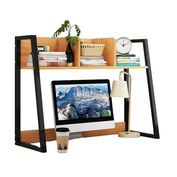 Contemporary Shelf Bookcase Metal and Wooden Book Shelf for Study Room