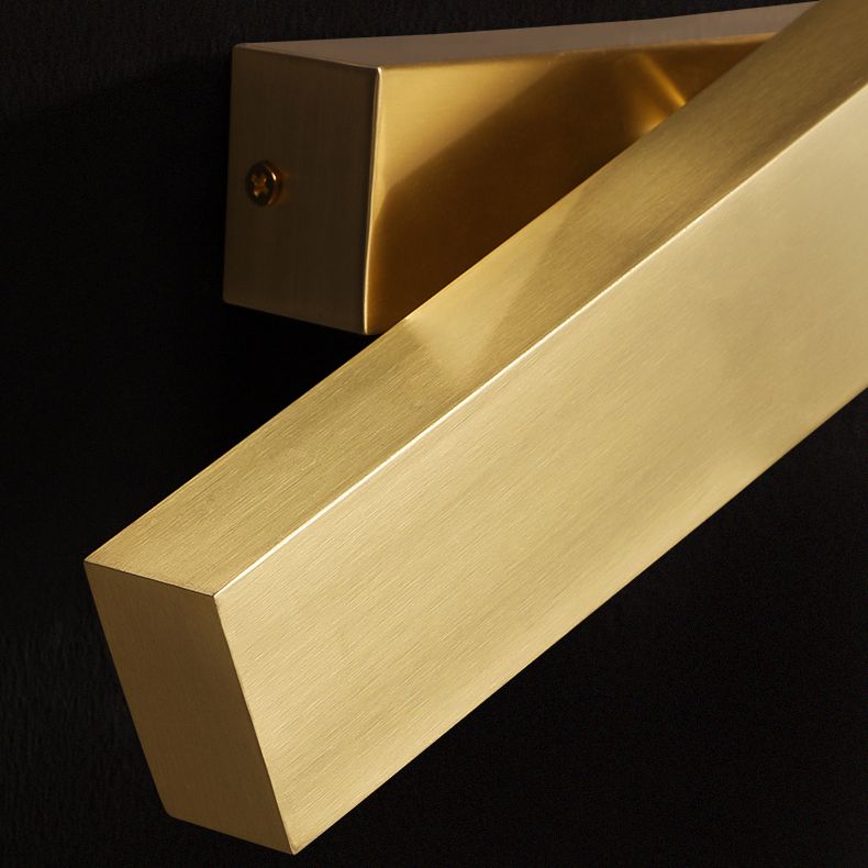 Lámpara de pared LED rectangular dorada en un tipo de pared rotatable de cobre de estilo de lujo moderno con sombra acrílica