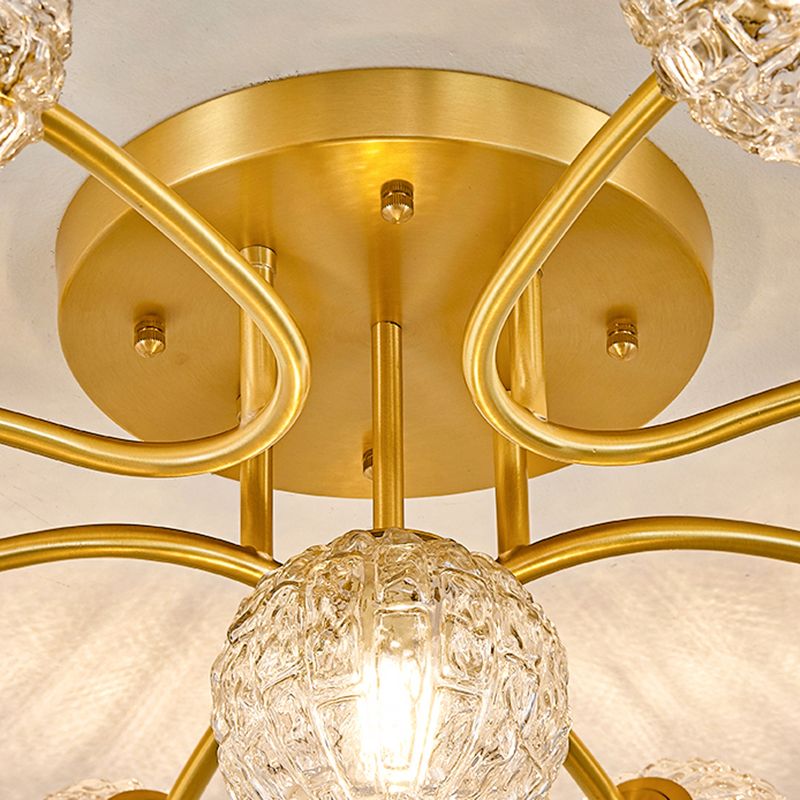 Ball Shape Glass Flush Light Modern Style Multi Lights Flush Mount Fixture
