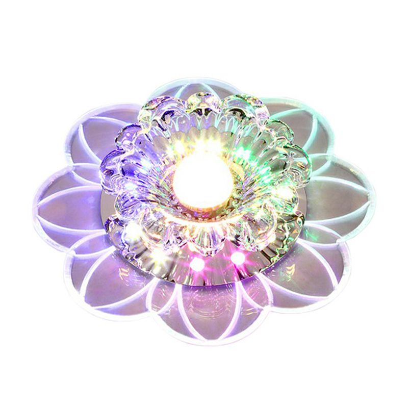 Plafonnier LED encastrable pour couloir de fleurs, plafonnier en cristal Simplicity en transparent