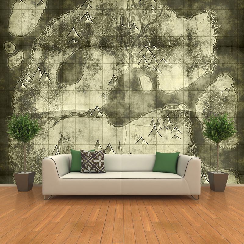 Bright Color Wall Mural Wallpaper Map Sitting Room Wall Mural