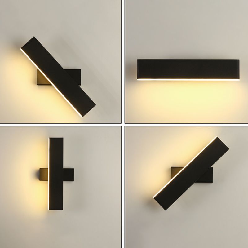 Modern Minimalist Style Rectangle Wall Mounted Light Fixture Metal 1 Light Wall Mounted Lighting for Bedroom