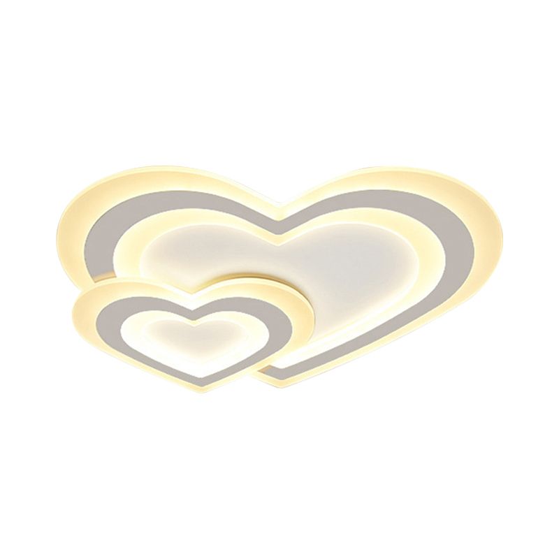 Star/Cloud/Loving Heart Ceiling Lamp Cartoon Acrylic Kids Bedroom LED Flush Mount Light in Warm/White Light