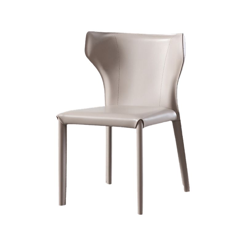 Silla lateral con respaldo lateral para restaurante, estilo diseñador, silla de comedor de cuero
