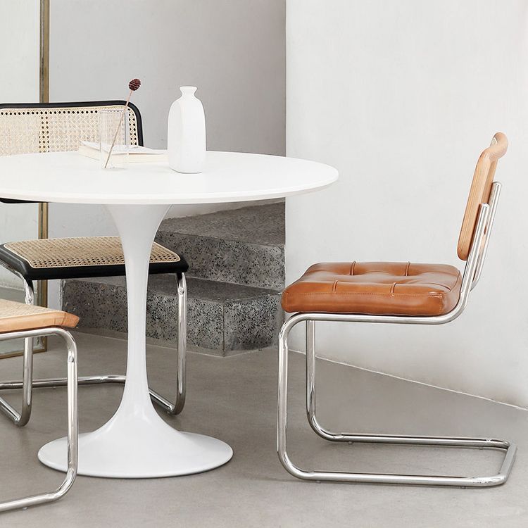 Contemporary Metal Dining Chairs Dining Open Back Side Chair for Home Use