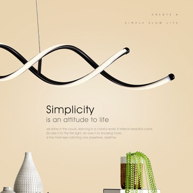 Modern Minimalist LED Island Light Froested Aluminium Linear Pendant Light with Silicone Shade