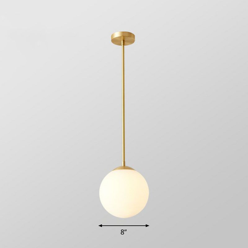 Globe Kitchen Canderant Lighting Cream Glass a 1 luce semplicità appesa alla luce in oro