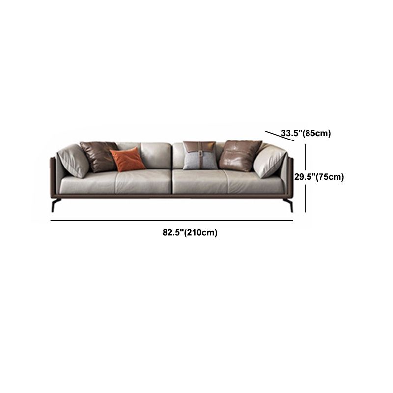 Modern Cushions Sofa 33.5" D Tuxedo Arm Sofa for Living Room