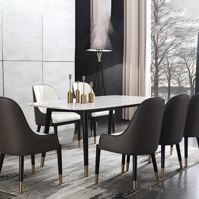 Glam Kitchen Dining Chairs Faux Leather Side Chairs for Kitchen