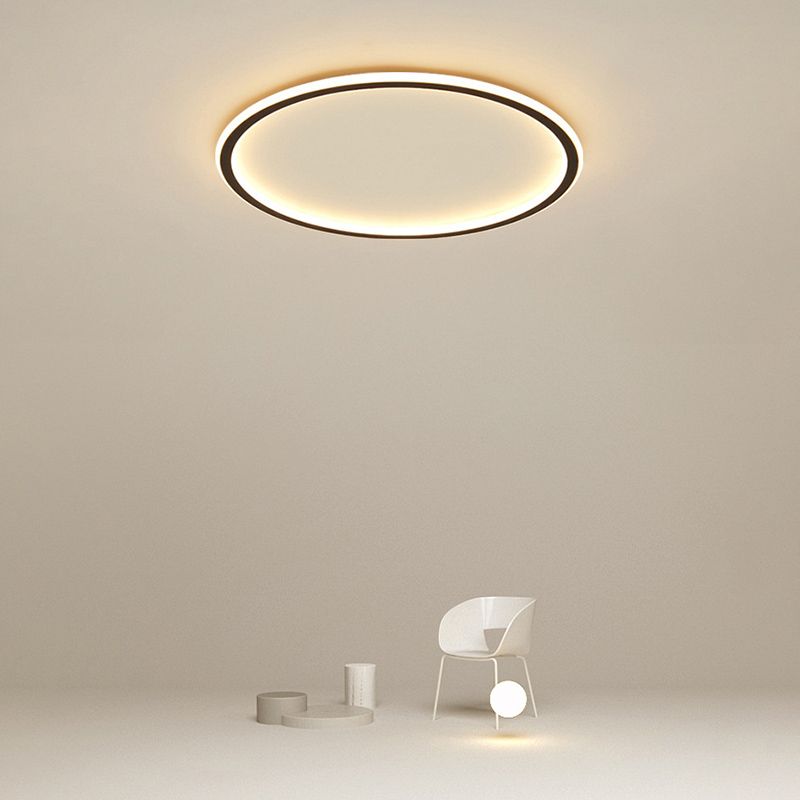 Geometrische Metall-Unterputz-Deckenleuchte, moderne LED-Unterputz-Beleuchtung in Schwarz