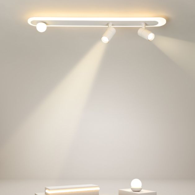 Witte lineaire LED-railverlichtingsarmaturen Moderne aluminium plafondlamp met 2 spots