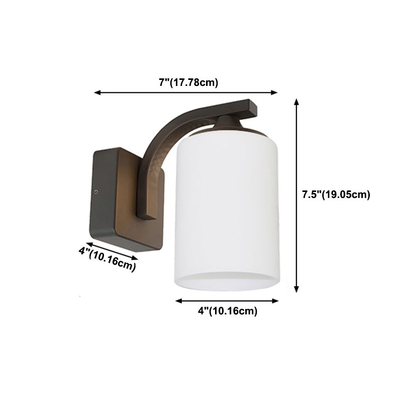 Zylinderwandhalterung 1-Licht Vintage Schwarzer Wandbeleuchtung für Schlafzimmer