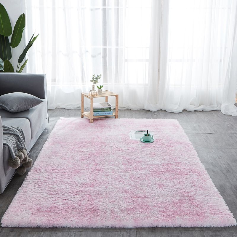 Pink and Grey Bedroom Rug Casual Ikat Pattern Area Rug Polyester Stain-Resistant Non-Slip Carpet