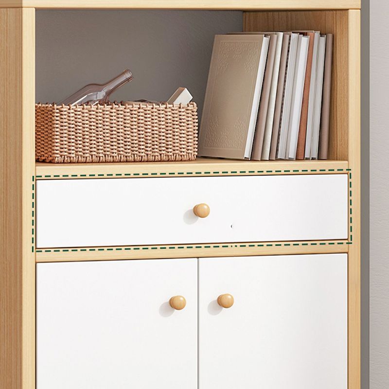 Engineered Wood Bookcase Standard Contemporary Bookshelf with Drawers