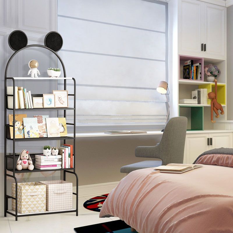 Modern Metal Bookshelf Etagere Vertical Open Shelf Bookcase in Burnish