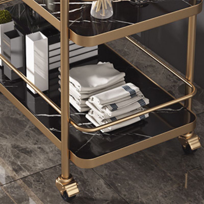 35.43" High Modern Prep Table Rolling Stone Prep Table for Dining Room