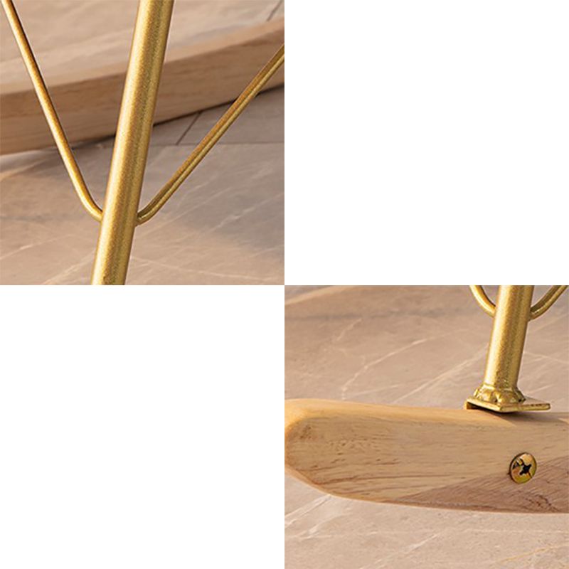 Modern Rocker Chair Metal Frame Dirt Resistant Wingback Upholstered Rocker Chair