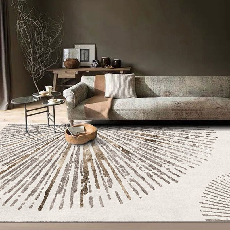 Brown Modern Rug Polyester Graphic Indoor Rug Stain Resistant Rug for Living Room