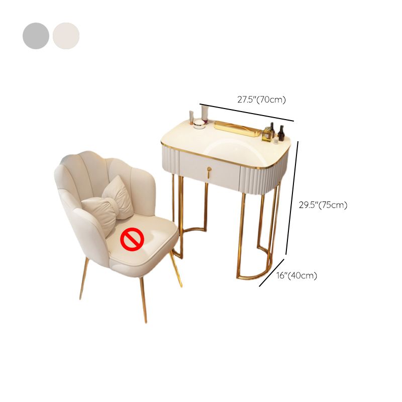 Storage Makeup Vanity Desk Bedroom Dressing Table Stool Set with Drawer