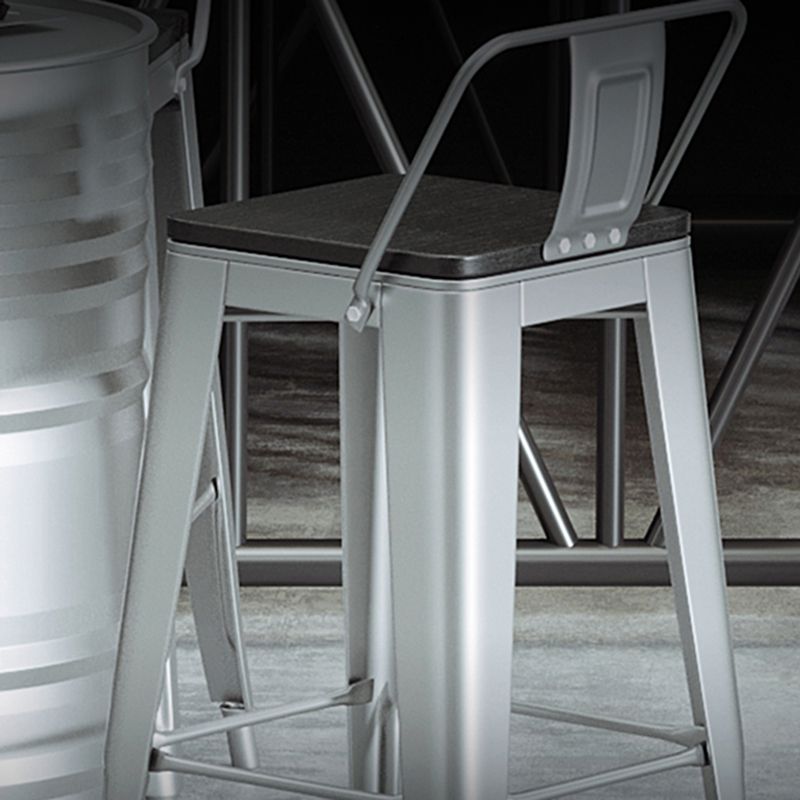 1/3/4 Pieces Industrial Bar Stool and Table Set Silver Iron Bar Set