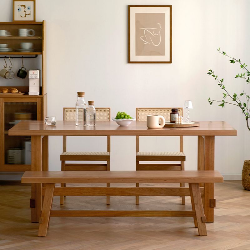 Natural Scandinavian Dining Chairs Rubber Wood Low Back Dining Side Chair