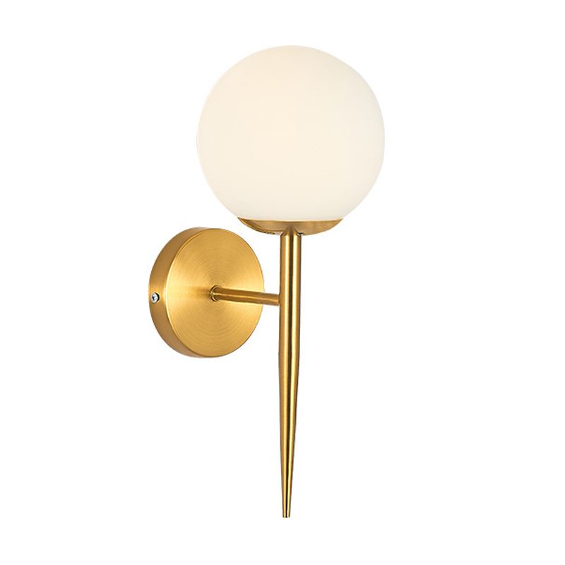 Glass Shaded Bath Vanity Lighting Modernism Metal Golden Light for Bathroom