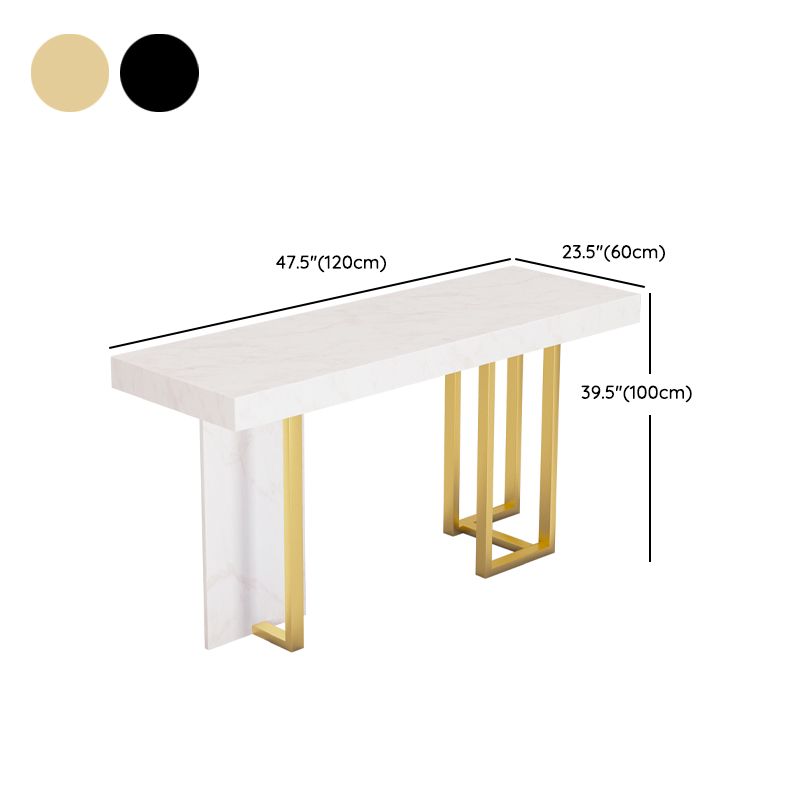 Glam Counter Height Pub Set 1/5 Pcs Faux Marble Bar Table and Adjustable Height Stools