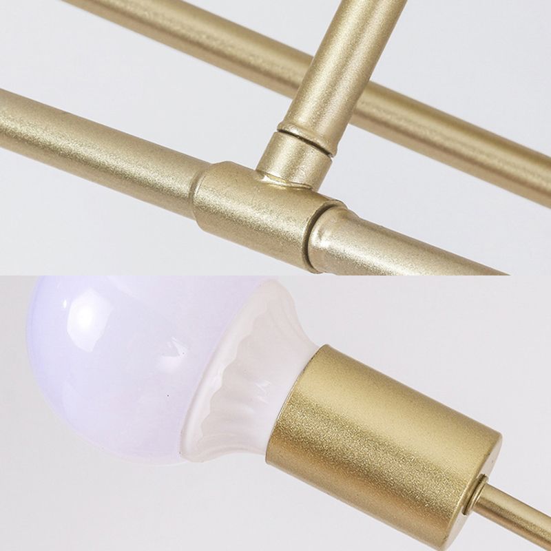 Goldene gekreuzte Linien, halbbündige Leuchte, moderne Deckenleuchte mit 6/8 Köpfen für das Wohnzimmer