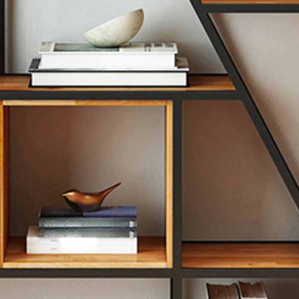 Modern Bookcase Metal and Wooden Shelf Bookcase for Study Room