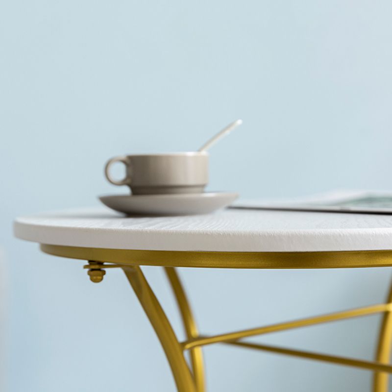 Round Wood X-base Side Table Modern Minimalist End Table for Living Room