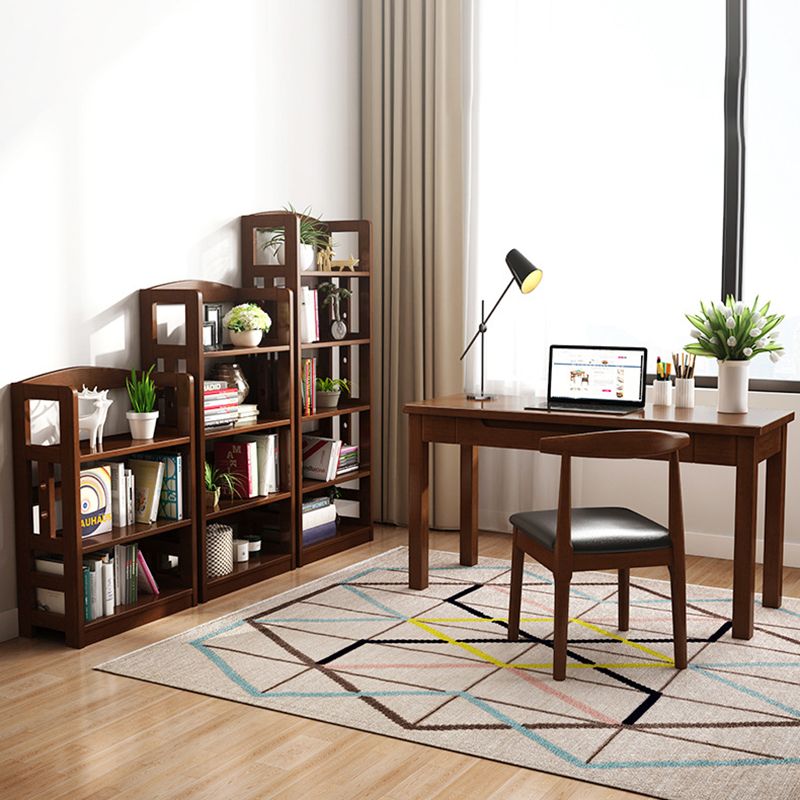 Modern Open Back Standard Bookshelf Wooden Bookcase with Shelves for Study Room