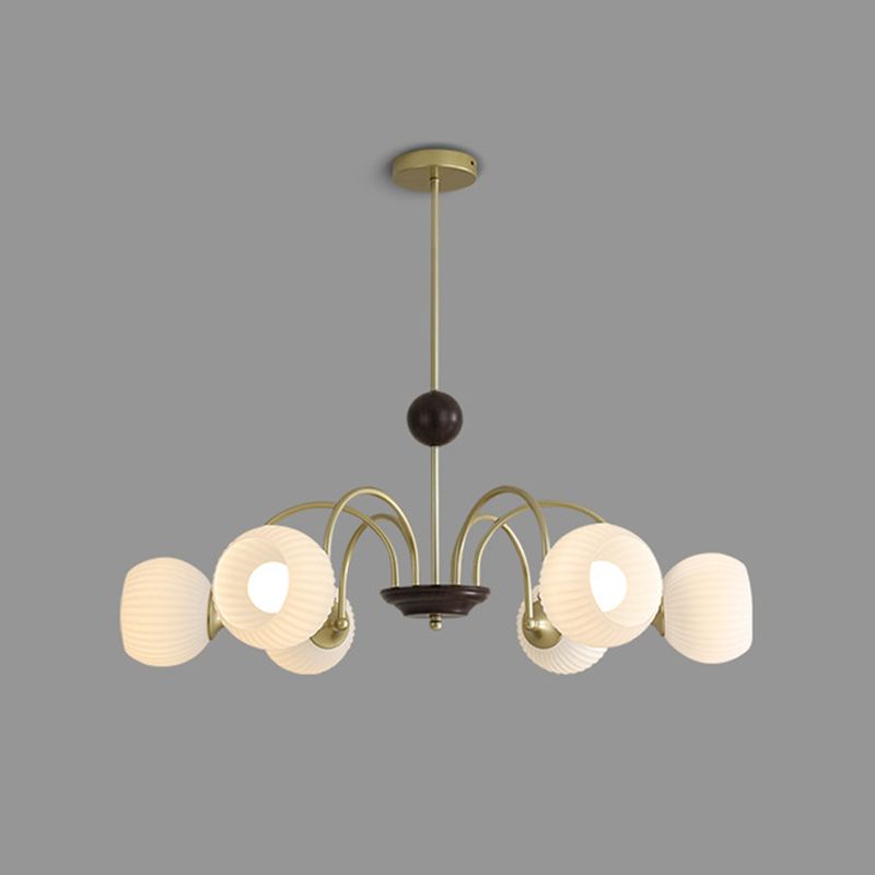 Contemporary Nordic Hanging Light Globe Glass Chandelier for Living Room