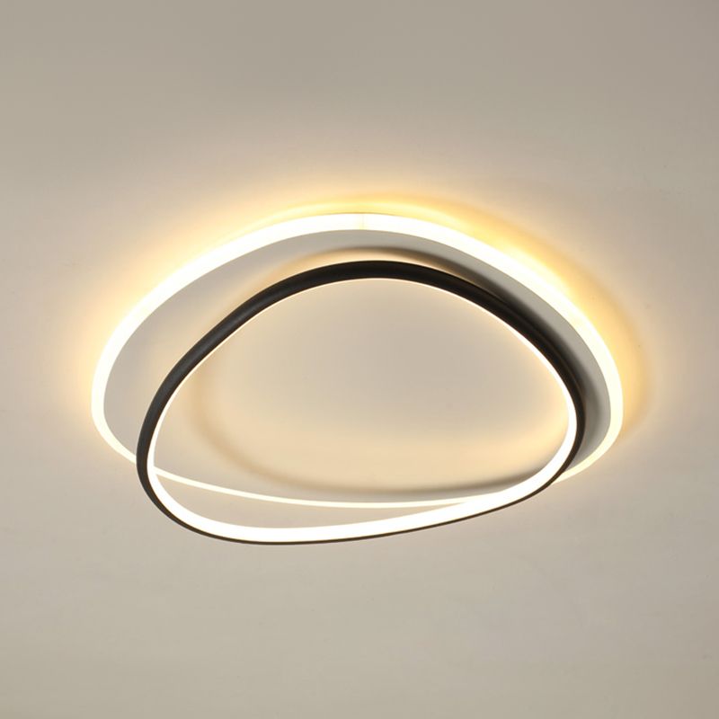 Plafonnier encastré à abat-jour rond en métal, luminaire moderne à 2 lumières