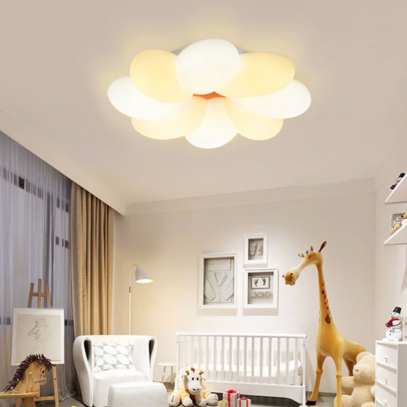 Flower Flush Mount Lighting 1 Light Plastic Kids Flush Ceiling Light Fixtures for Girls Bedroom